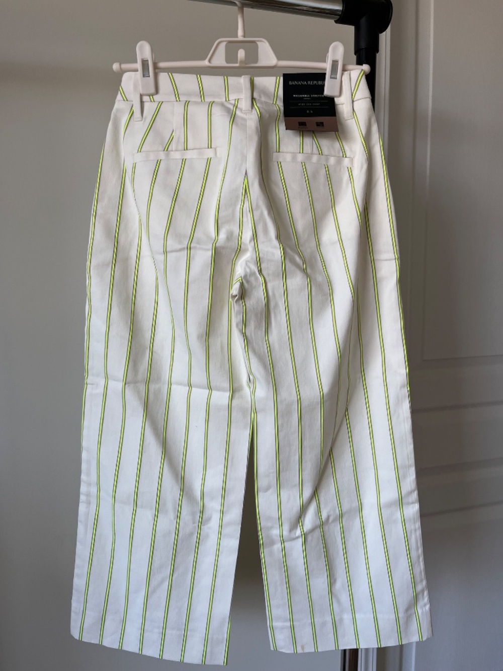 Banana Republic High Rise Wide Leg Crop Pants 0S NWT Striped - Picture 2 of 8